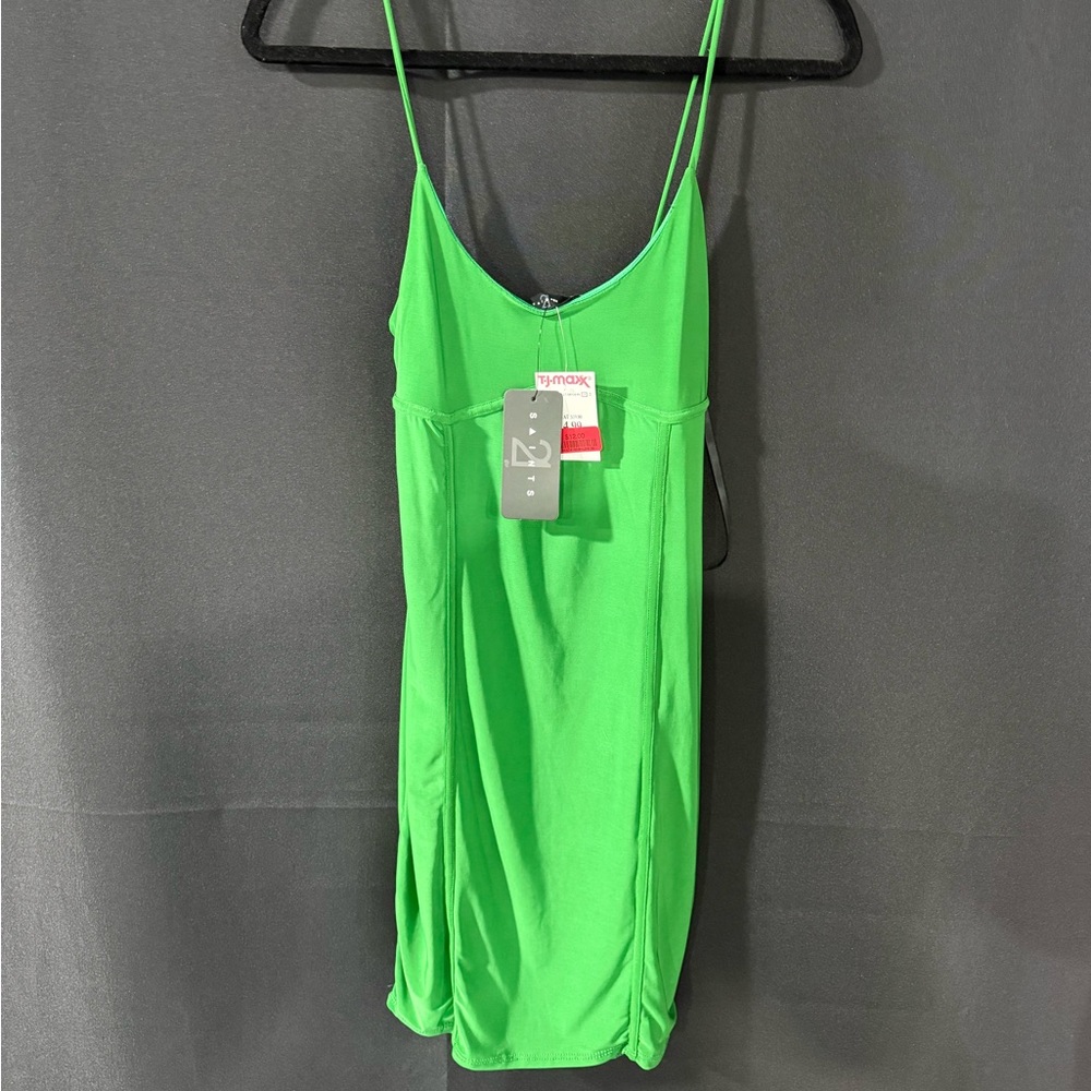 Green Spaghetti Strap Dress